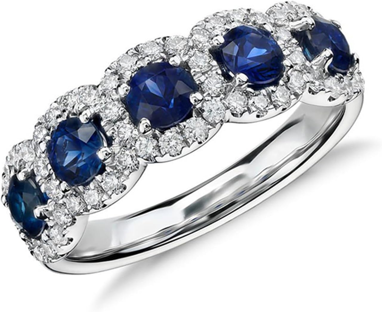 Psiroy Engagement Rings for Women, 925 Sterling Silver Plated Cubic Zirconia Stackable Half Eternity Wedding Band Anniversary Ring Trendy Jewelry