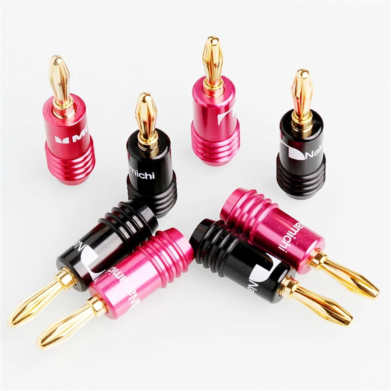 Connecteur d'interface plaqué Or 3.5mm, 10 pièces/lot, Terminal à tête Banane 3.5, 2 pièces Rouge, 2 pièces Noir(4pcs)