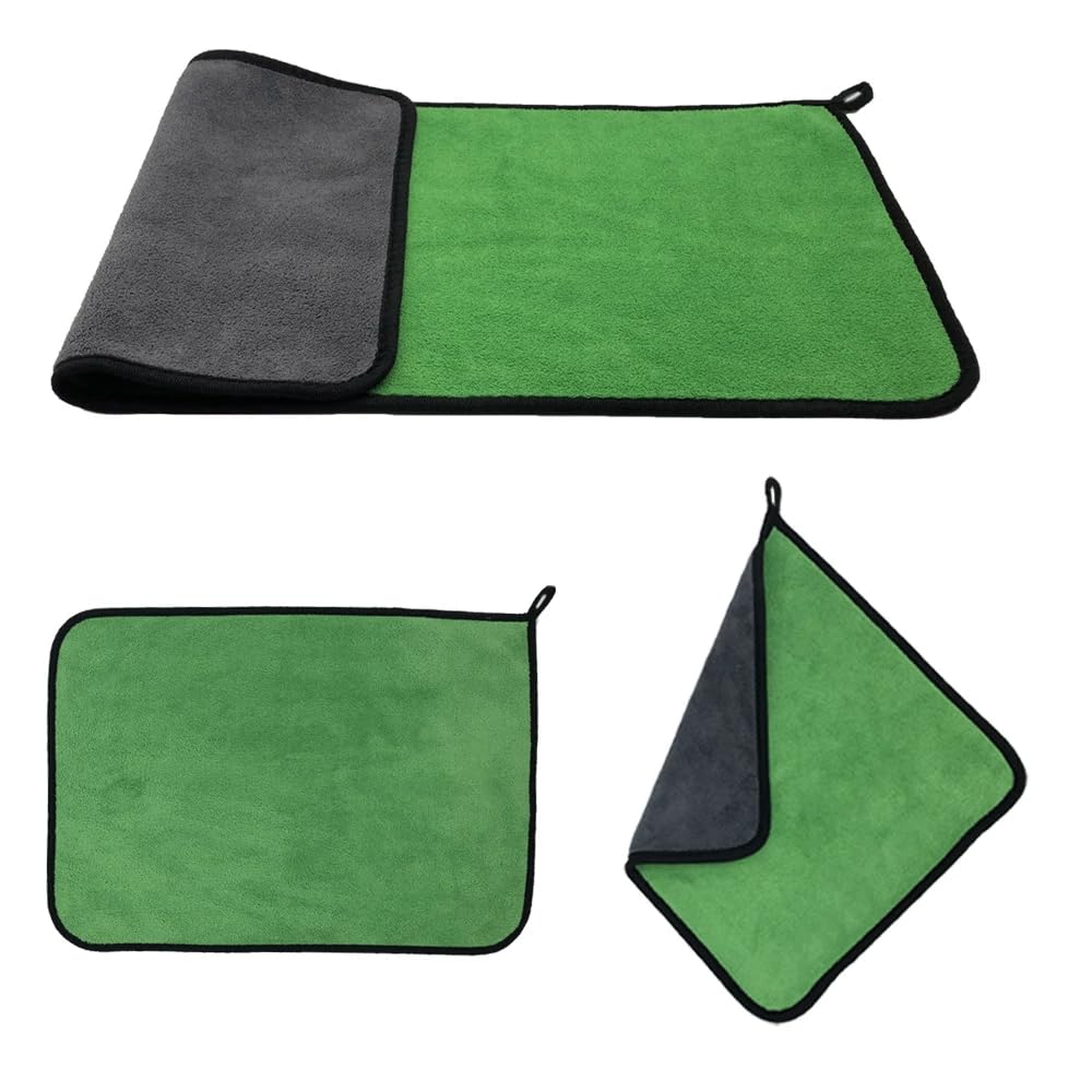 Mikrofaser-Handtuch, Autowäsche, Trockentuch, Mikrofasertuch für Autowäsche, Auto-Details, Grün, Größe 30 x 40 cm, 10 Stück