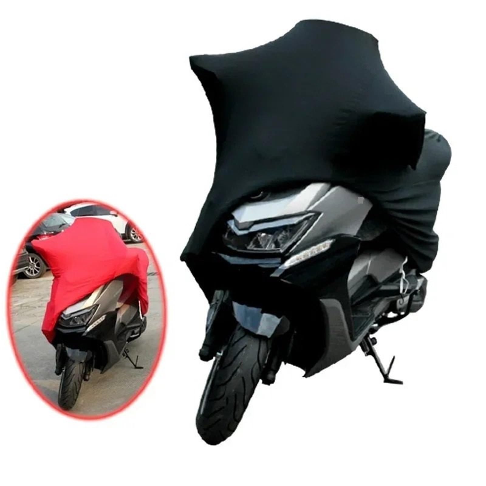 Wodoodporny pokrowiec na motocykl Pokrowce na motocykle Osłona ochronna UV Motor Scooter Bike Osłona pyłoszczelna Wewnątrz, na zewnątrz Elastyczna tkanina pokrywa samochoduwodoodporna(Red,M for 160-18