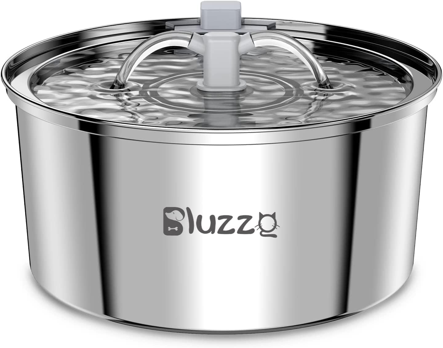 BLUZZO Cat Water Fountain Stainless Steel with Filter, 3.2L/108Oz Large Capacity Automatic Pet Water Fountain, Cat Dog Water Dispenser with Ultra-Quiet Pump for Multiple Pets, Dishwasher Safe : Pet Supplies