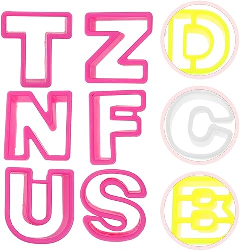 Miniatura 6 de Cortador de galletas con letras Mini Tofficu 26 cortadores de galletas de plástico del alfabeto, juego de cortadores de galletas para niños,