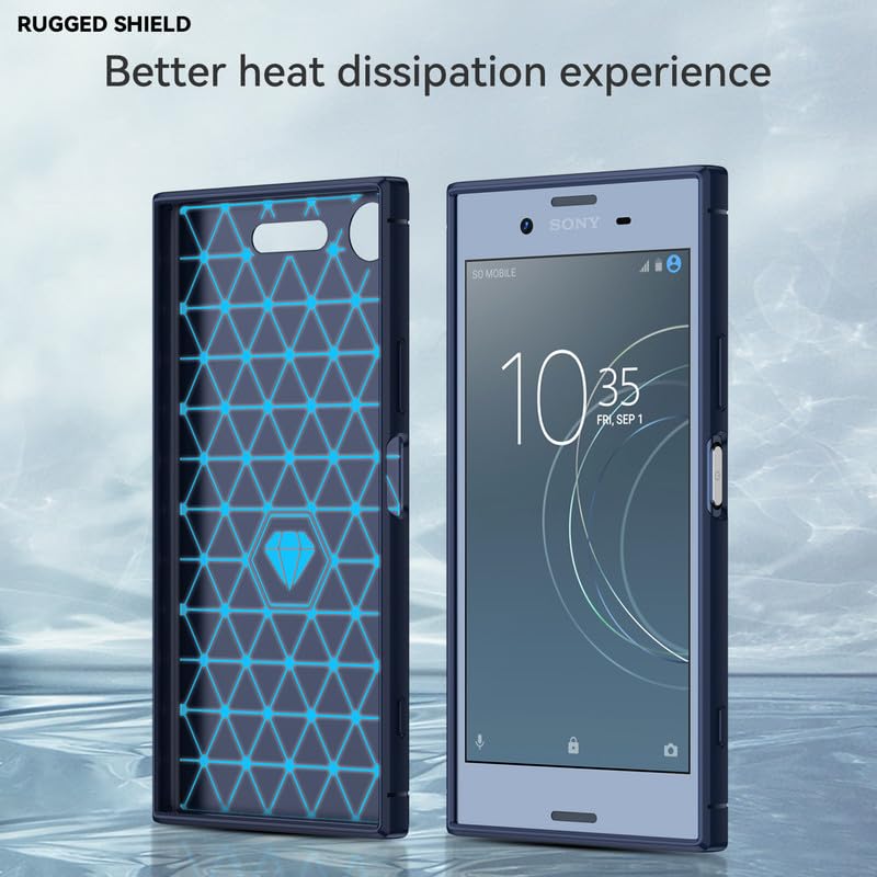 Image of Hybrid Carbon Fiber Back Case for Sony Xperia XZ1 (Blue)