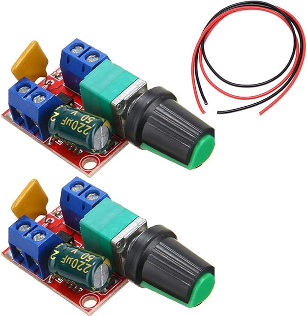 Youmile 2PACK 5A Motor Speed Controller module Mini DC Motor PWM Speed Controller switch control controller Switch LED Dimmer 3V 6V 12V 24V 35V Max 90W
