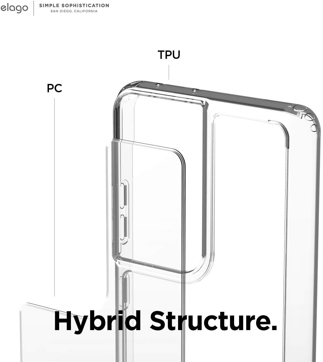 elago Hybrid Clear Case Compatible with Galaxy S21 Ultra Case Cover (Clear) -Shockproof Bumper Cover Protective Case