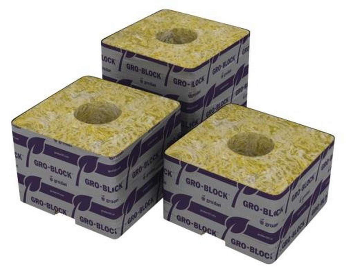 Grodan Delta 8 Block 4 by 4 by 3 Inch with Hole, Case of 180 Blocks