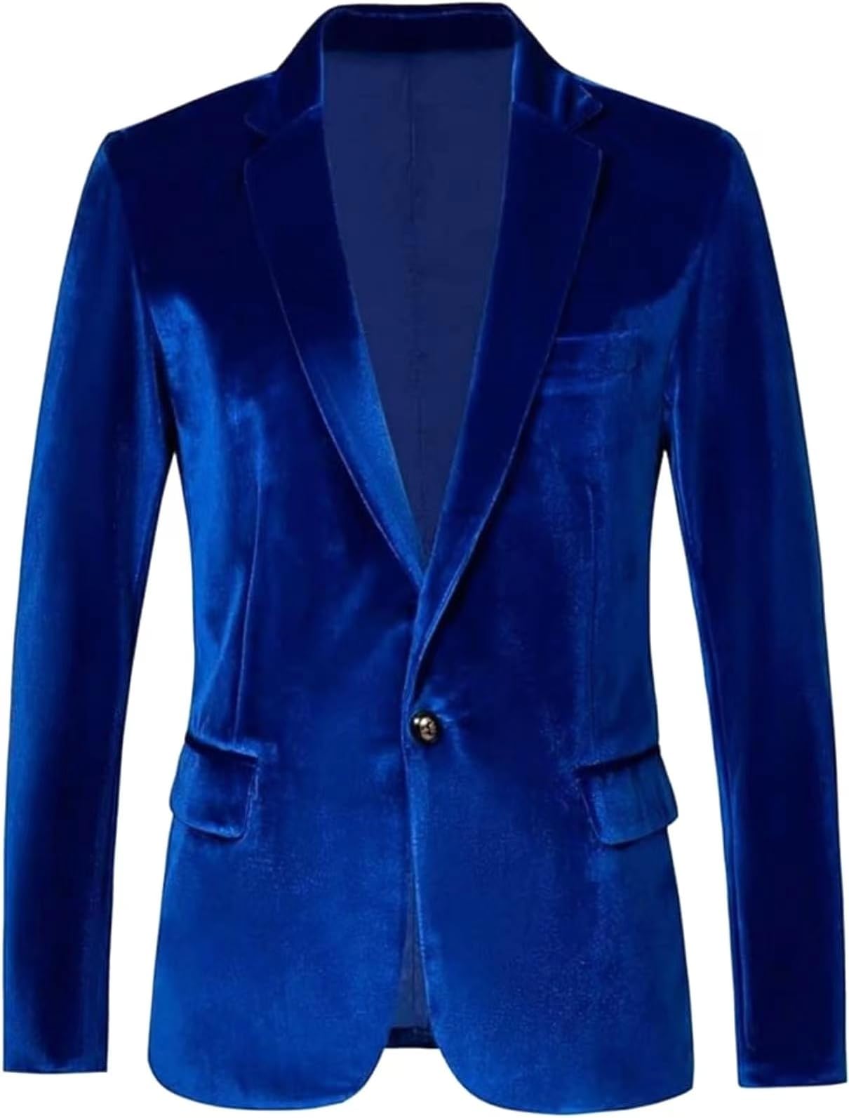 RONGKAI Mens Velvet Blazer Slim Fit Fashion Suit Jacket for Wedding Prom Dinner Party