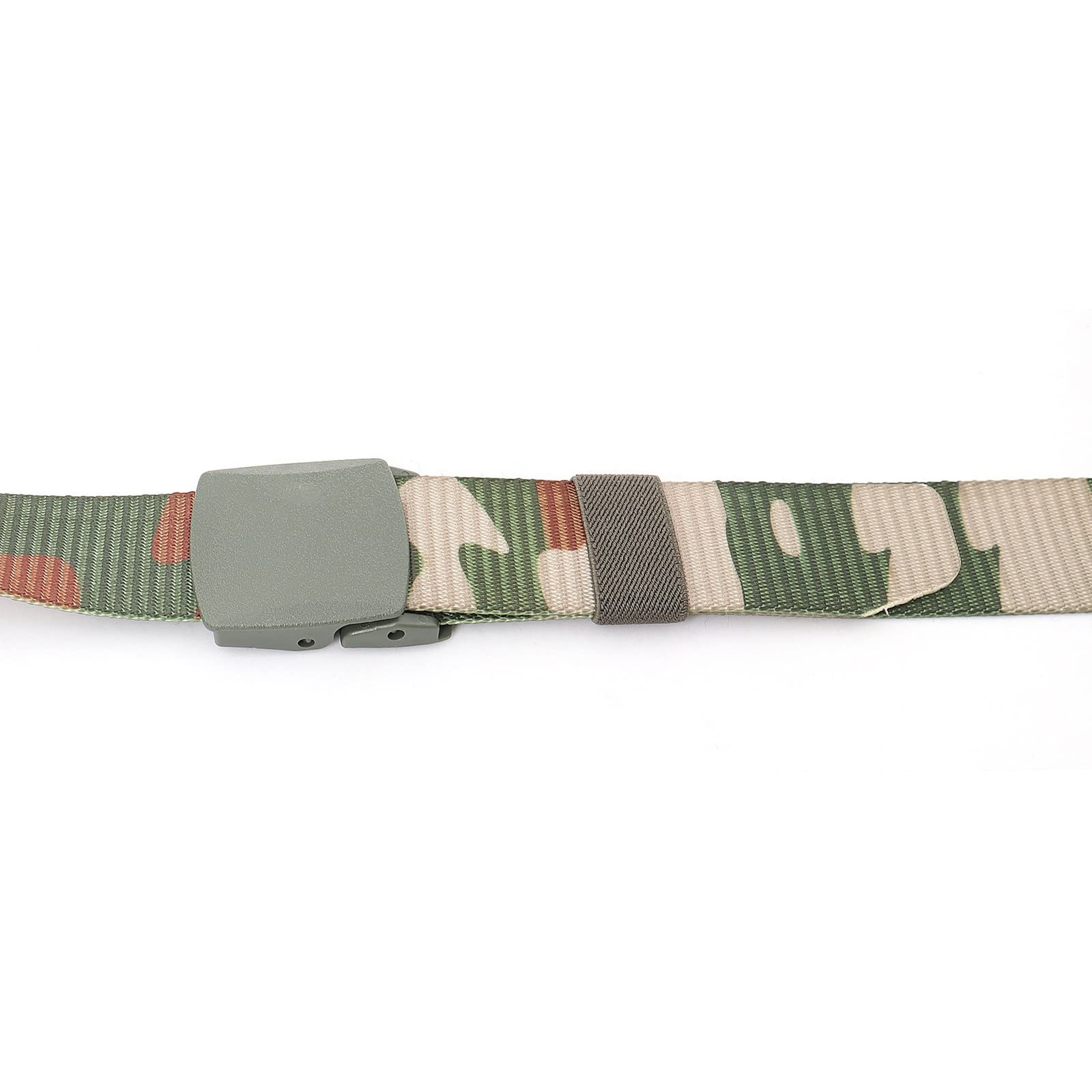 Cinturones para hombres Cinturón trenzado, cinturones for hombres y mujeres, lona de nailon de camuflaje, estilo militar de liberación rápida, cintura de talla grande con hebilla POM, paquete de 2(Cam