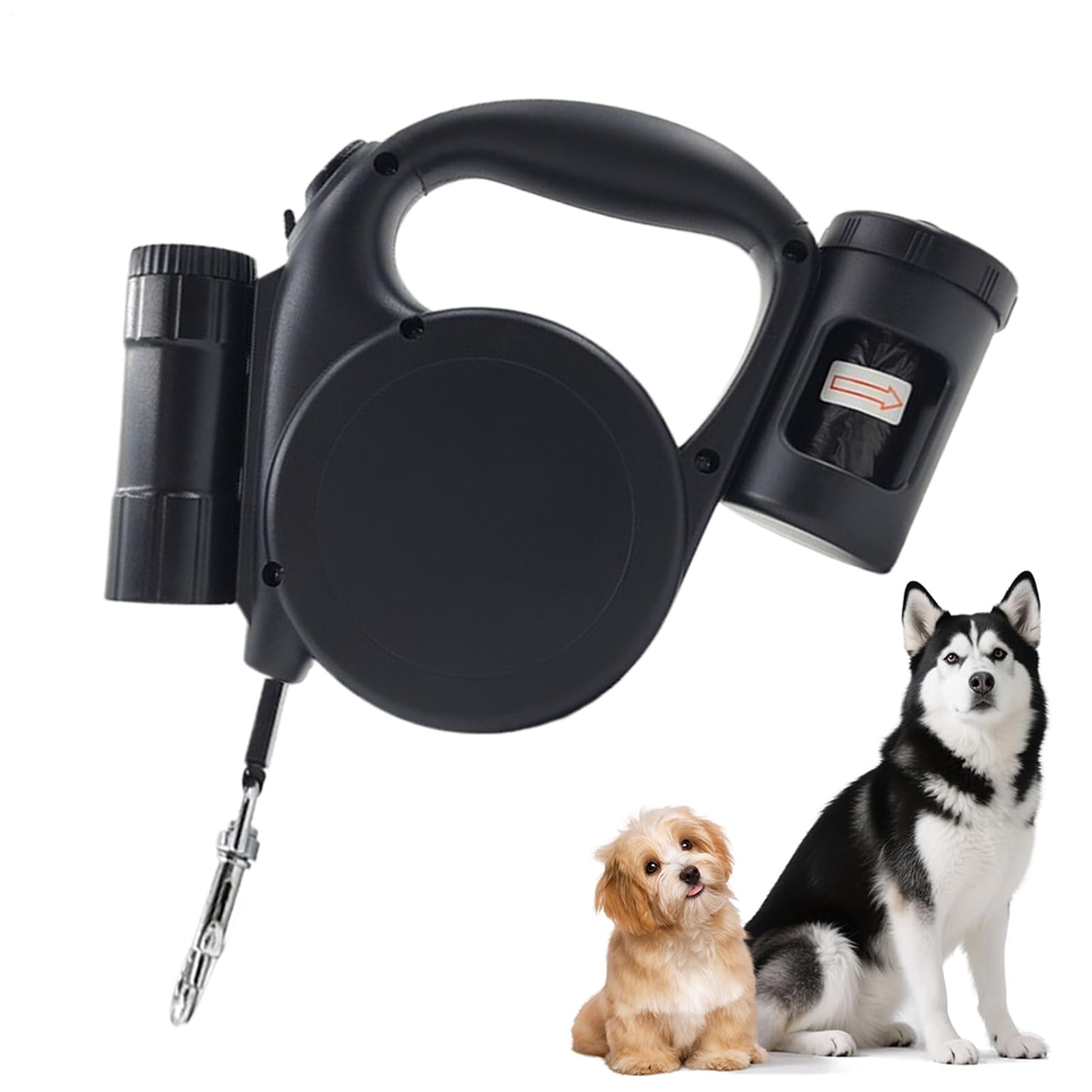Laisse pour chien rétractable avec lumière 5M automatique pour la marche nocturne en sécurité