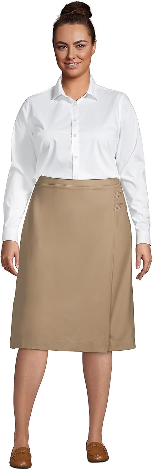 Lands' End School Uniform Women's Solid A-line Skirt Below The Knee