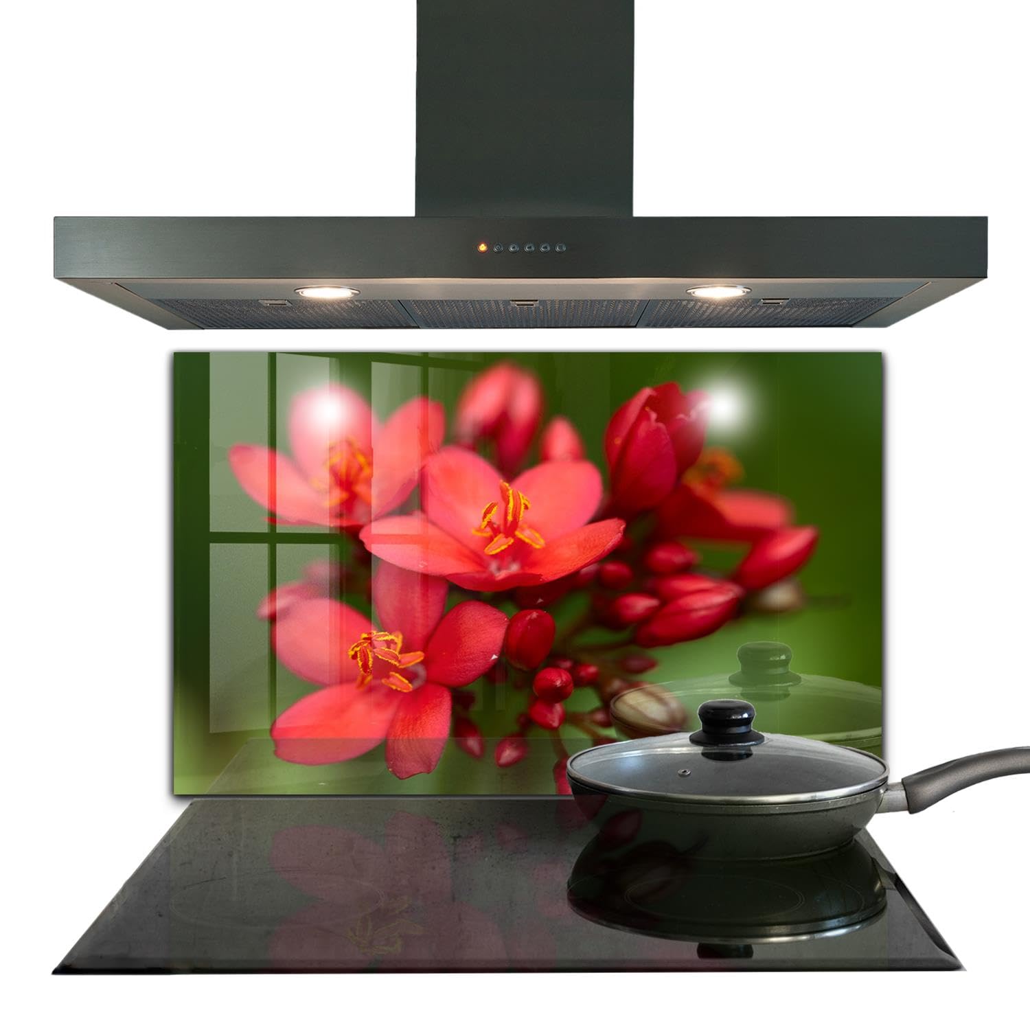 Panneau autocollant verre trempé cuisine Wallfluent 100x70 décoration murale