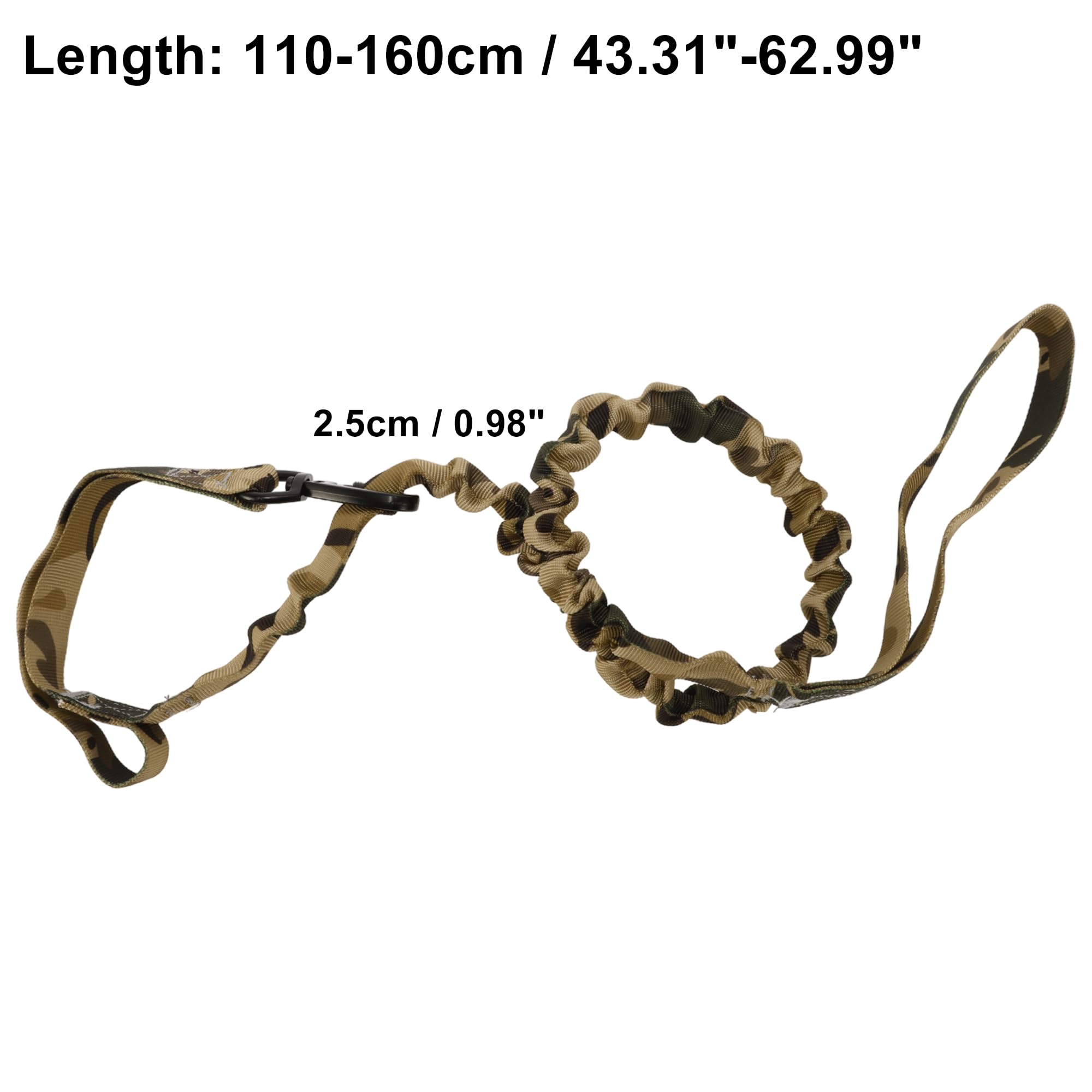 CAPASTEC Guinzaglio a Doppia Maniglia per Cani, Corda Elastico Nylon, Color Caffè Camouflage, Lunghezza 110-160cm