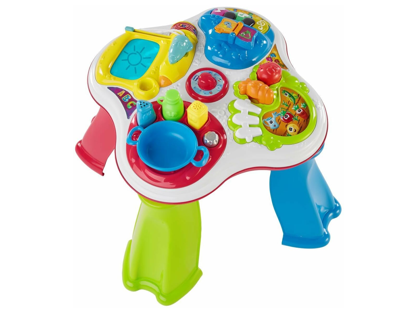 Chicco Table D'Activitu00e9s Bilingue, Multiactivitu00e9s Italien/Anglais, Jeu U00c9ducatif U00c9lectronique Interactif Avec Sons Et Lumiu00e8res, Pour Enfants 1-4 Ans