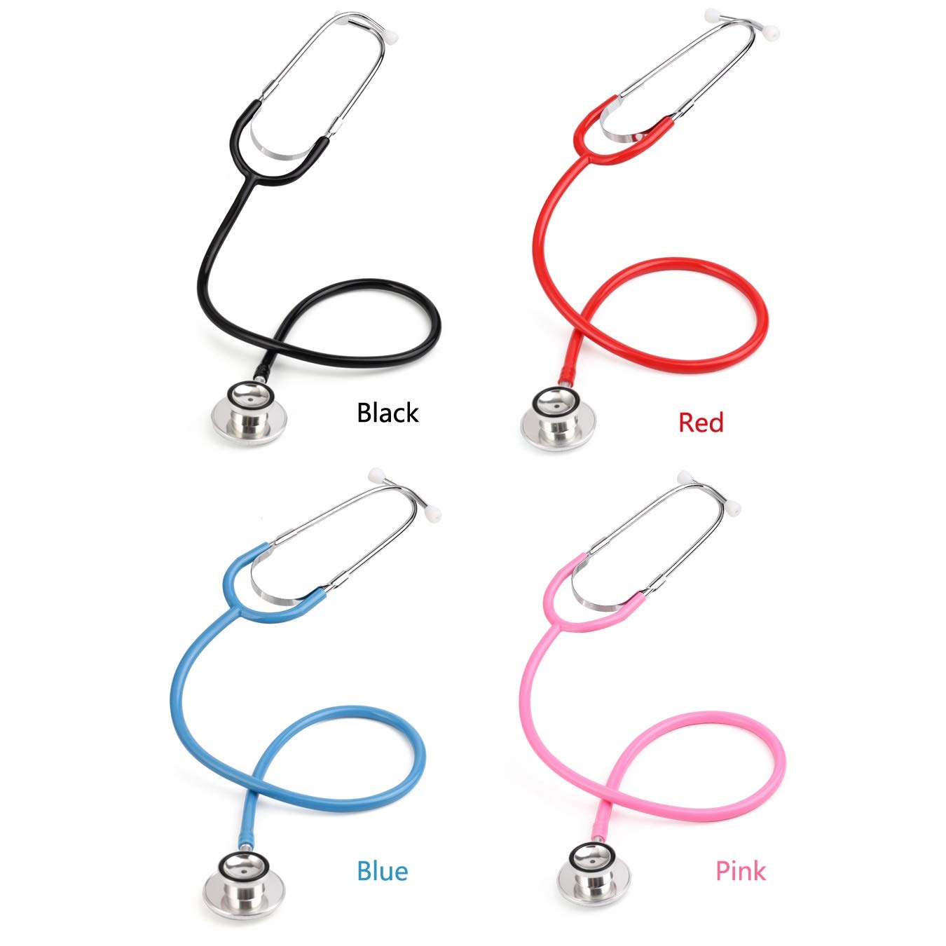 NO LOGO ZDX-TZQ, Portátil de Doble Cabeza Estetoscopio del médico Estetoscopio Profesional Cardiología Equipo Médico Estudiante de Dispositivos Enfermera del Veterinario (Color : Red)