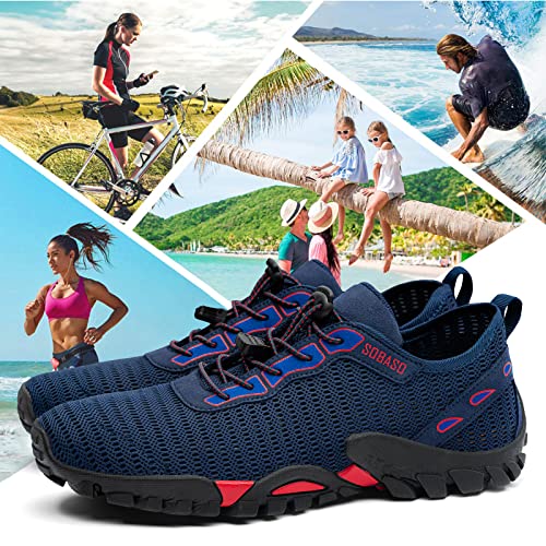 Image of SOBASO Water Shoes Women Men Quick Drying Swim Beach Aqua Shoes for Water Sport Diving Hiking Sailing Travel