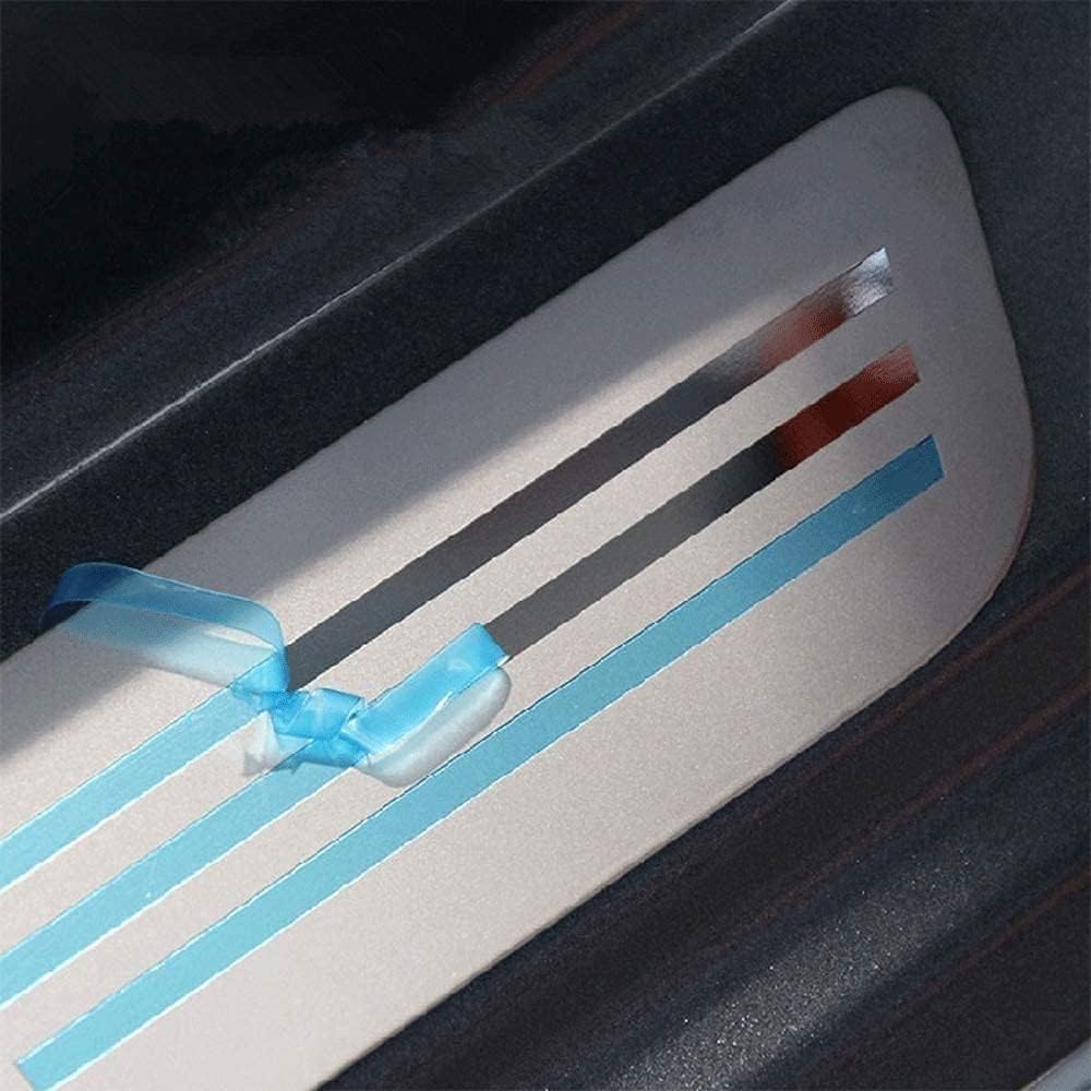 CDQSA Protezione Soglia Porta in Acciaio Inox 4 Pezzi per Skoda Karoq Scout 2018-2021 - Fascia Protettiva Resistente ai Graffi e Durevole,B/Blue