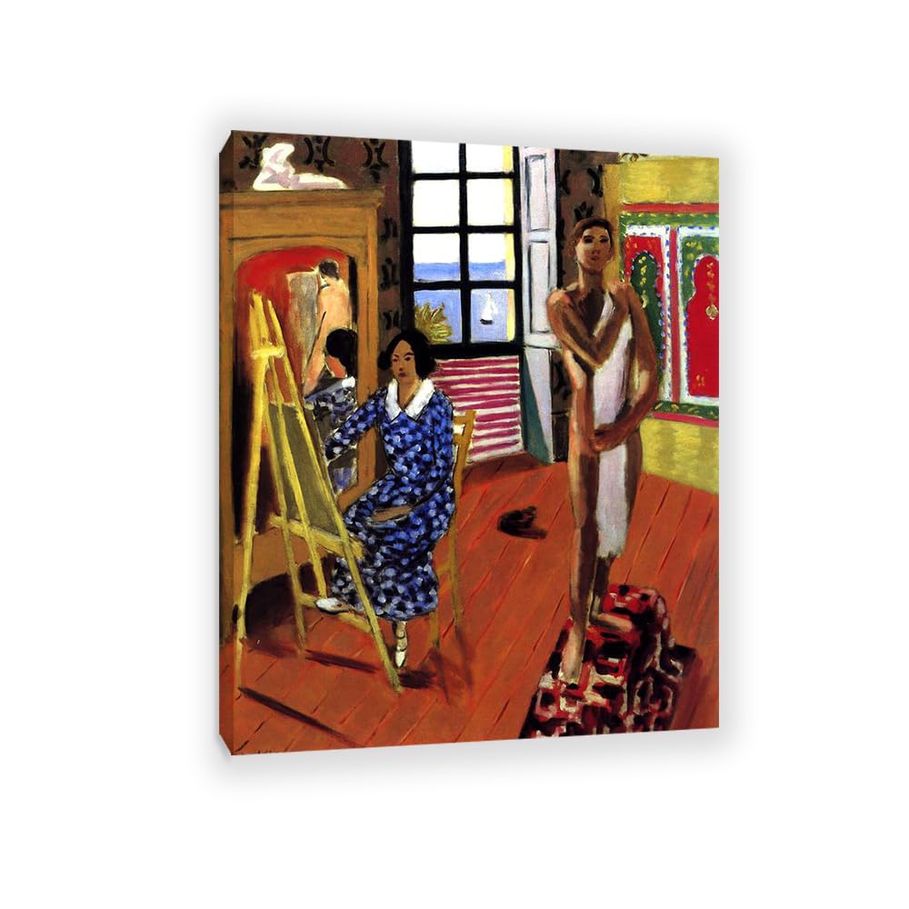Mycggdgh Unframe Henri Matisse Painting Reproduction The Three O'clock Session Famous Art Poster Henri Matisse Wall Decor For Bedroom Picture For Living Room Bathroom Office 80X60cm(31X24in) Frame