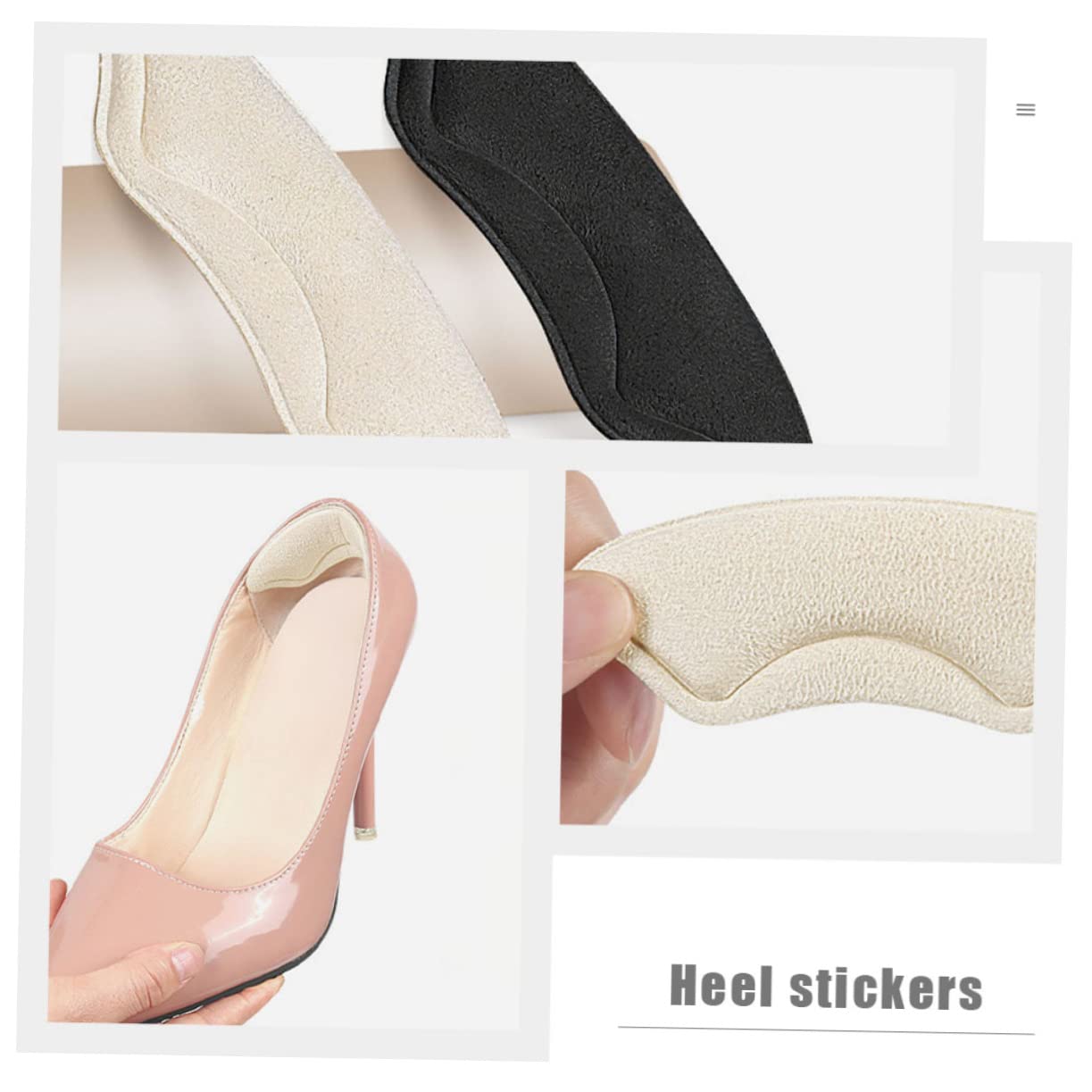 5 Sätze Fersenaufkleber in Halber Größe Stiefel Für Damen Mit Absatz Ferseneinsätze Für Damen Für Lockere Schuhe Fersenflecken Kunstlederschwamm Doppelseitig Klebend 6 Paare * 5 Healeved
