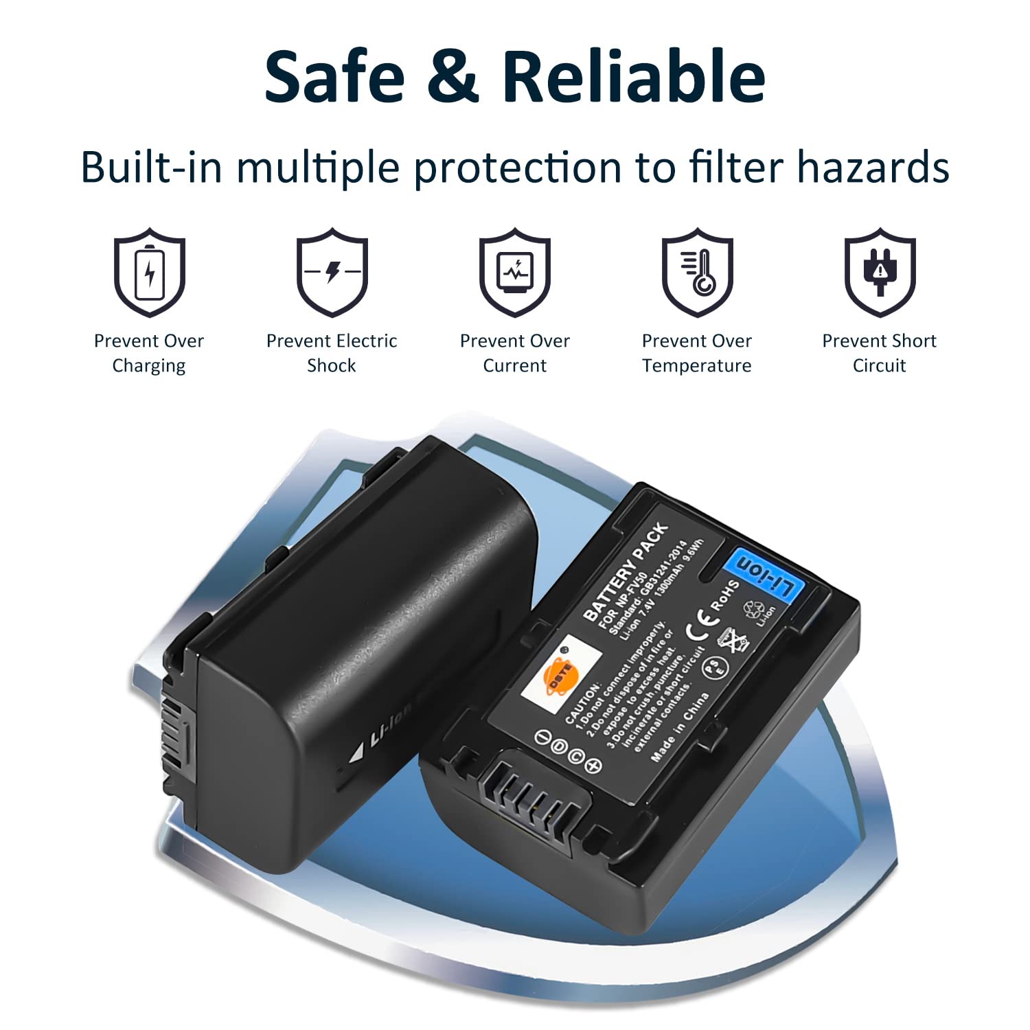 2x NP-FV50 Ersatz Akkus + Ladegerät Für Sony Kameras - 1300mAh 7.4V