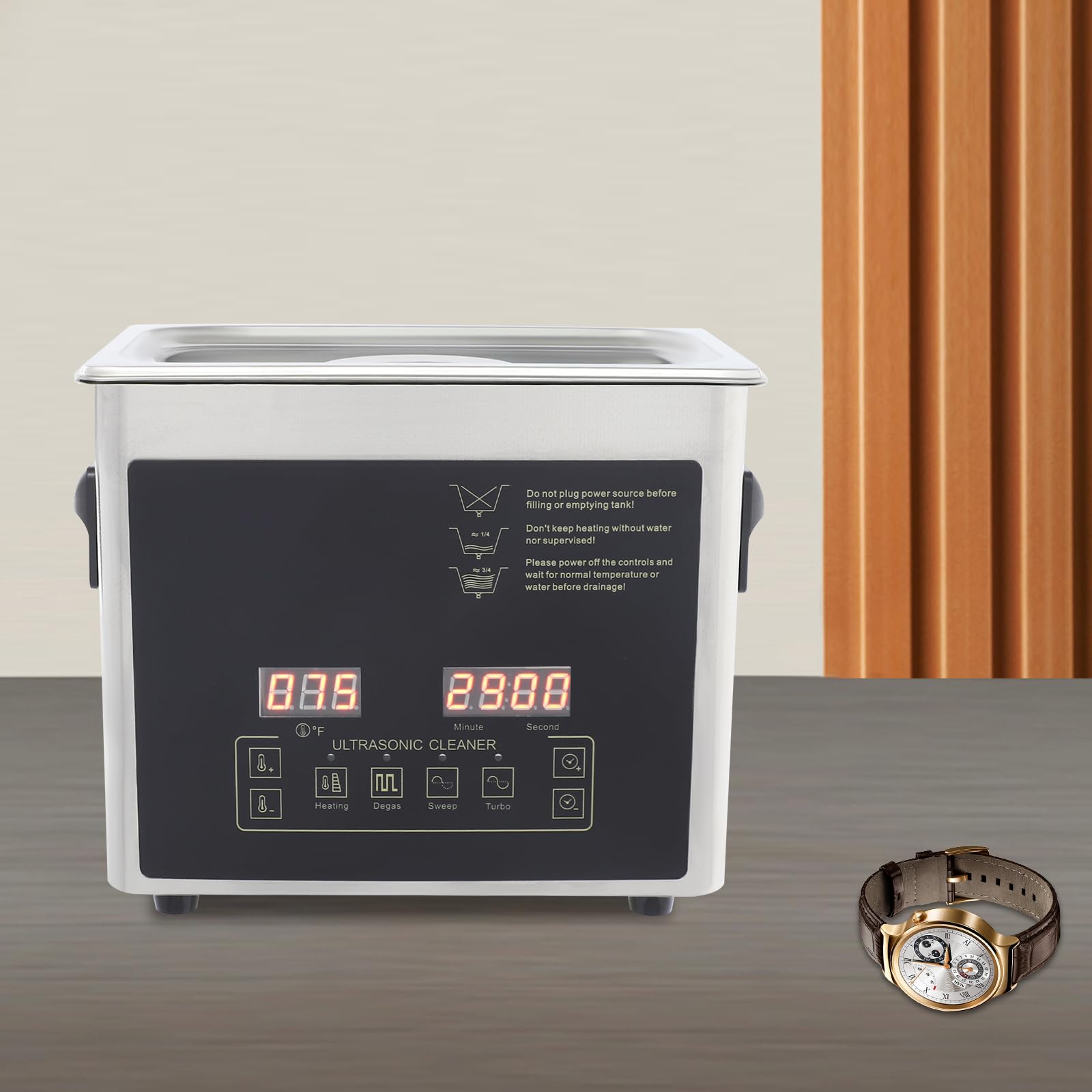Ultradźwiękowe urządzenie do czyszczenia, podwójna częstotliwość 28/40 kHz 120 W, ogrzewanie, timer 3,2 l, do biżuterii, okularów, zegarków, laboratorium, warsztatu