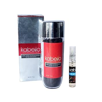 Kabello Hair Fiber 15 Gram Hair Volume Powder & Building Fiber Instant Volume For Thin Hair (Black)