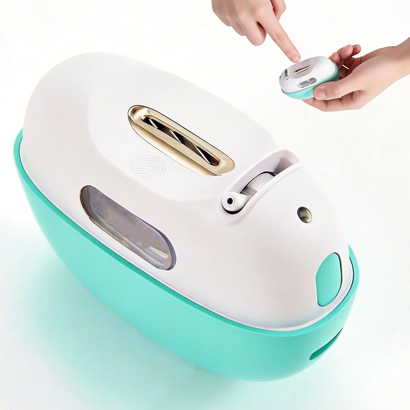 Cortauñas eléctrico para bebés, kit de cuidado seguro para recortar uñas para niños pequeños y mayores | Lima de uñas silenciosa antipellizcos con luz LED y almacenamiento de clips, clip de uñas portátil para niños mayores