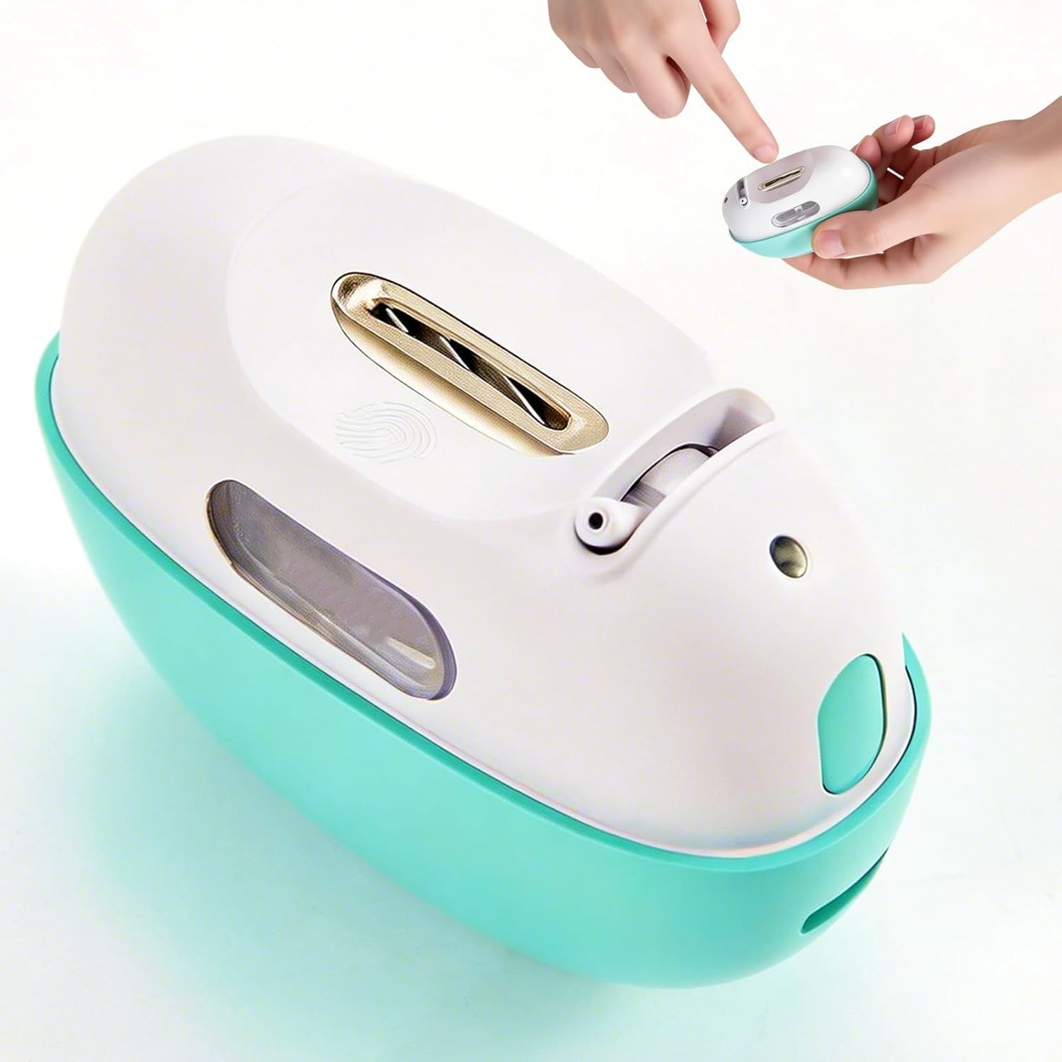 Electric Electric Baby Nail Clipper, 2 in 1 Safe Nail Trimmer for Toddler & Adults & Elders, Quiet Anti-Pinch Nail Polisher with LED Light & Clip Storage , Portable Senior Kids Nail Care Kit