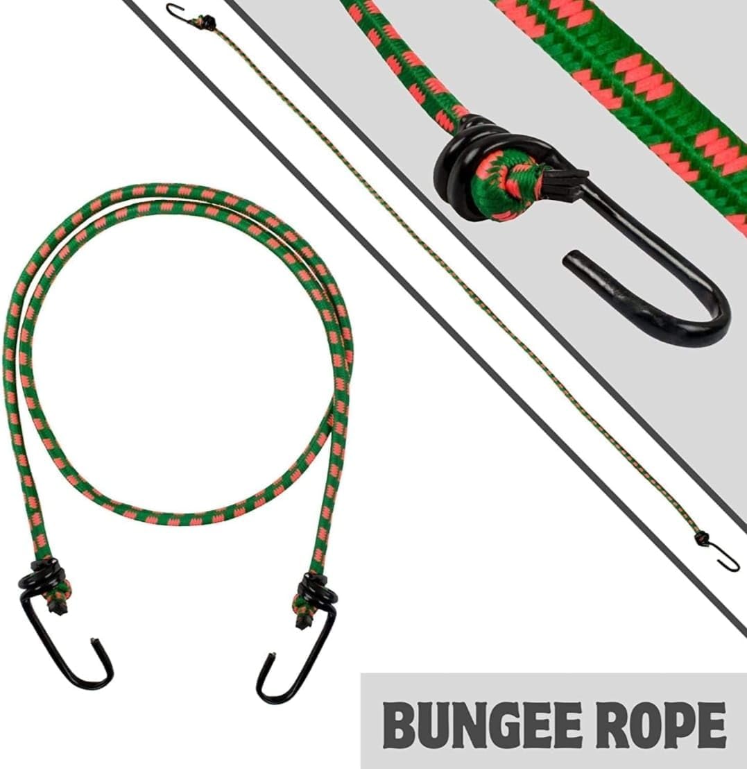 Bungee Rope Set, Stretchable Drying Rope with Hooks, Multicolour (2, Multicolour, 5 ft) 3