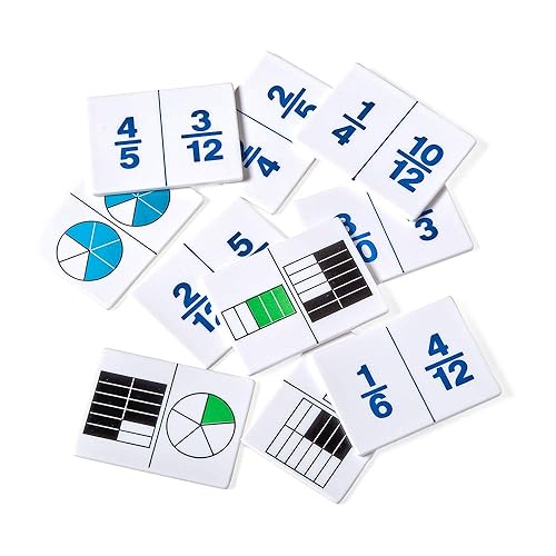 Miniatura 3 de hand2mind Azulejos de juego de dominó de fracción de plástico, materiales de matemáticas Montessori para que los niños aprendan decimales y