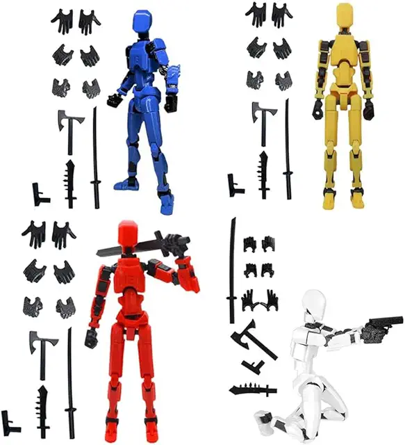 Figurine Robot T13 Articulée - 4 Pièces avec Accessoires
