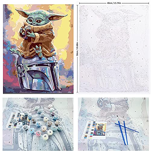 Coltum Malen Nach Zahlen, Leinwände DIY Malen Nach Zahlen Kits, DIY Handgemalt Ölgemälde Kits für Kinder Anfänge Malen… – Bild 3
