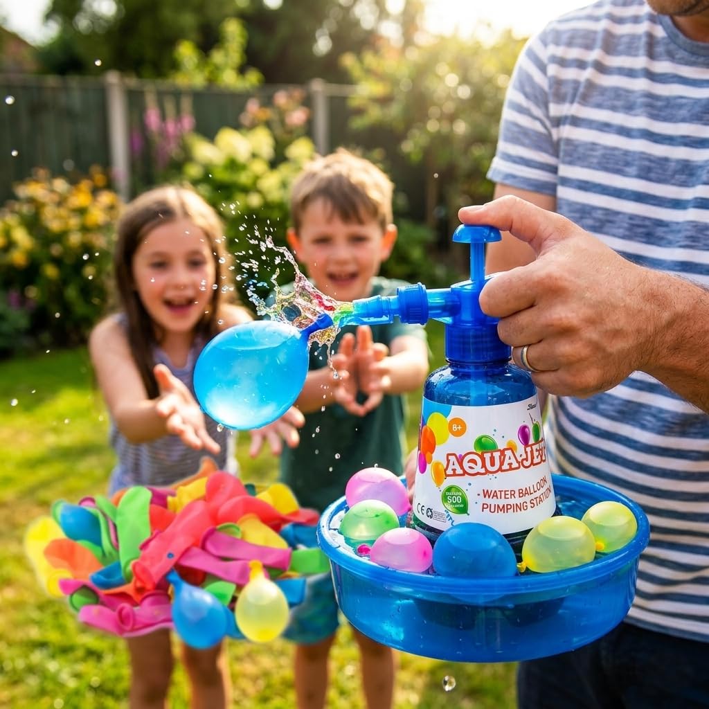 Lot de 500 ballons à eau avec buse de remplissage rapide — Bombes à eau pour enfants et adultes, latex naturel facile à remplir, jeux de fête en plein air, à partir de 6 ans