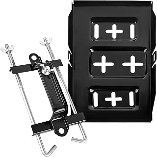 Battery Hold Down Tray Kit, Car Storage Battery Tray Holder with Adjustable Clamps, Corrosion-Resistant Metal Bracket Clamp Holds Automotive Batteries, Car Accessories (13.4 × 7.7 Inches)