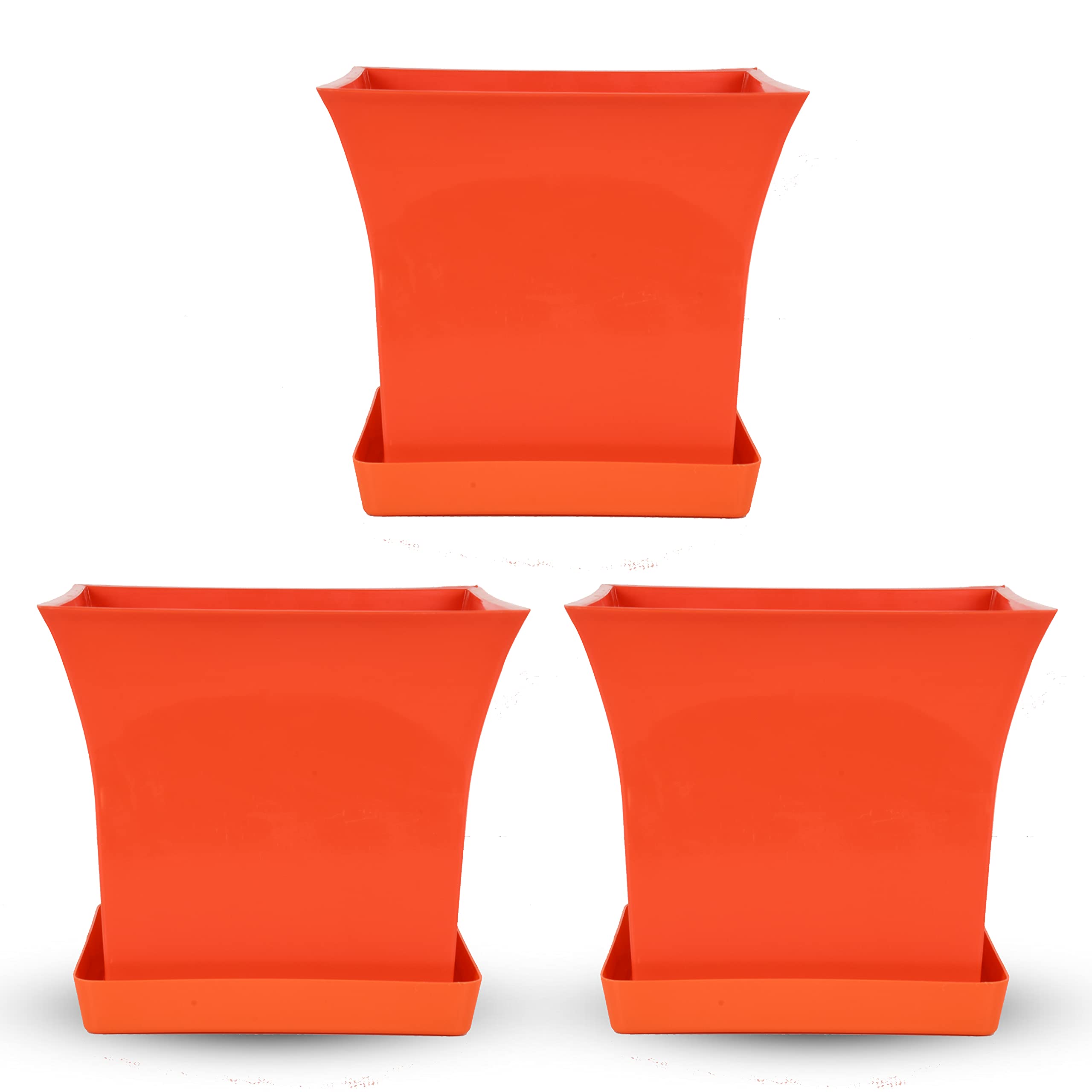 HINS Square Pot with Dipping Tray Set of 3 for Indoor and Outdoor Gardening Gamla for Garden 12 Inch I (Orange, 3) Gamla for Garden 12 Inch I 12 Inch Pots for Plants I Pots for Plants I Succulent Pot (B09BQ5K9F4) Amazon Price History, Amazon Price Tracker
