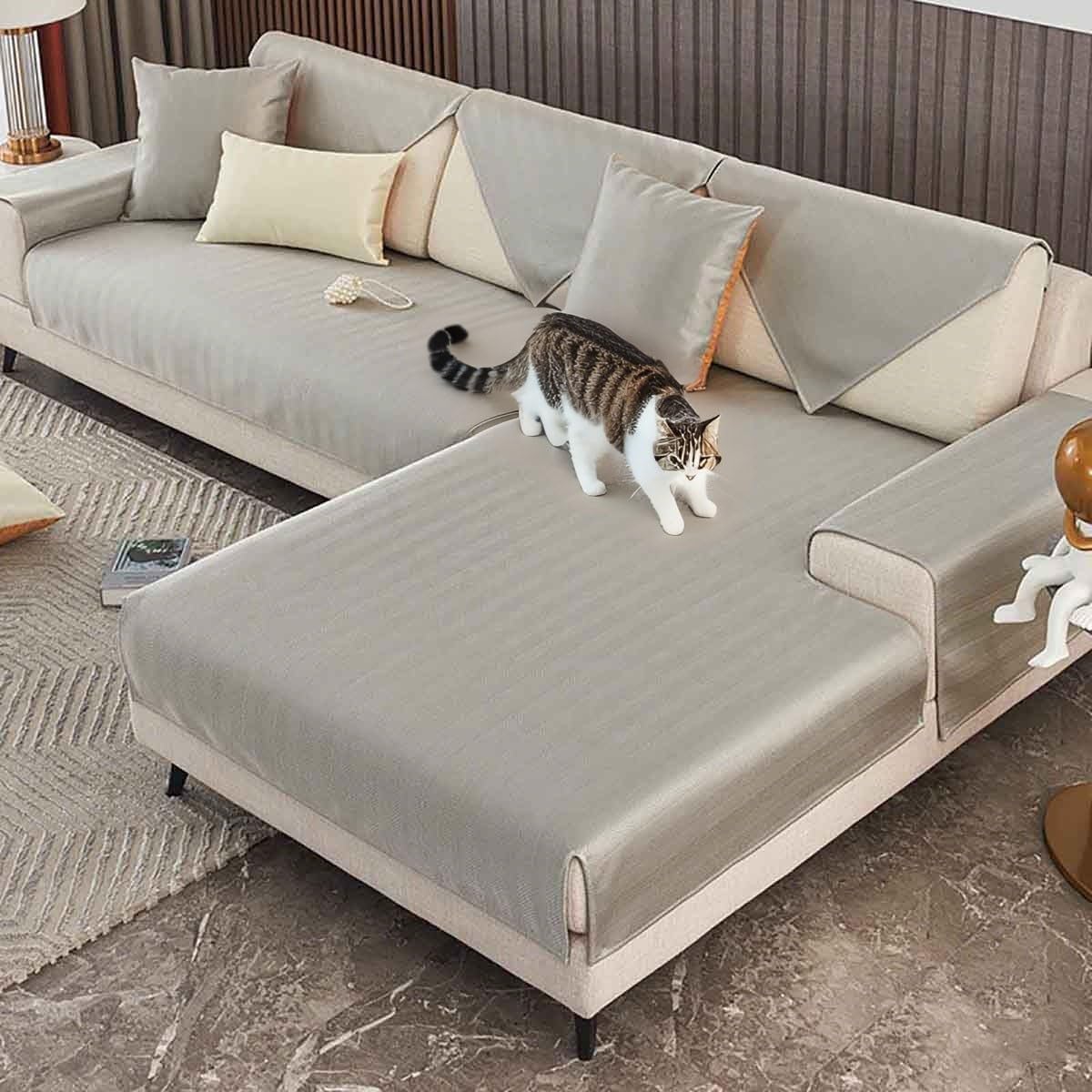 Housse de canapé en L durable et résistante à l'eau avec tissu frais au toucher