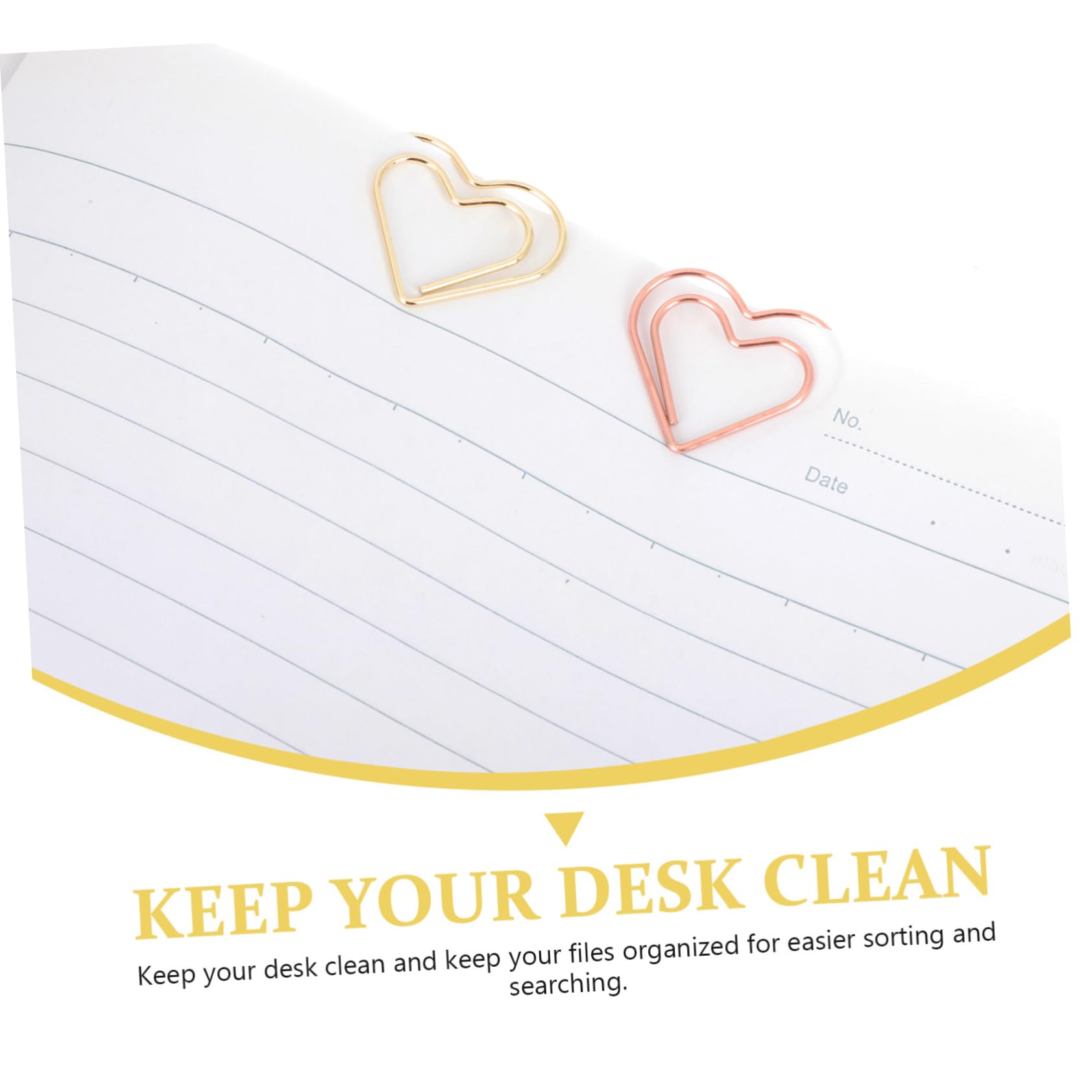 NUOBESTY 300 Stk Büroklammer Notizklammern Aus Papier Clips in Herzform Seitenmarkierungsclip Studentisches Briefpapier Papierbinder Lesezeichen Metall Überzug