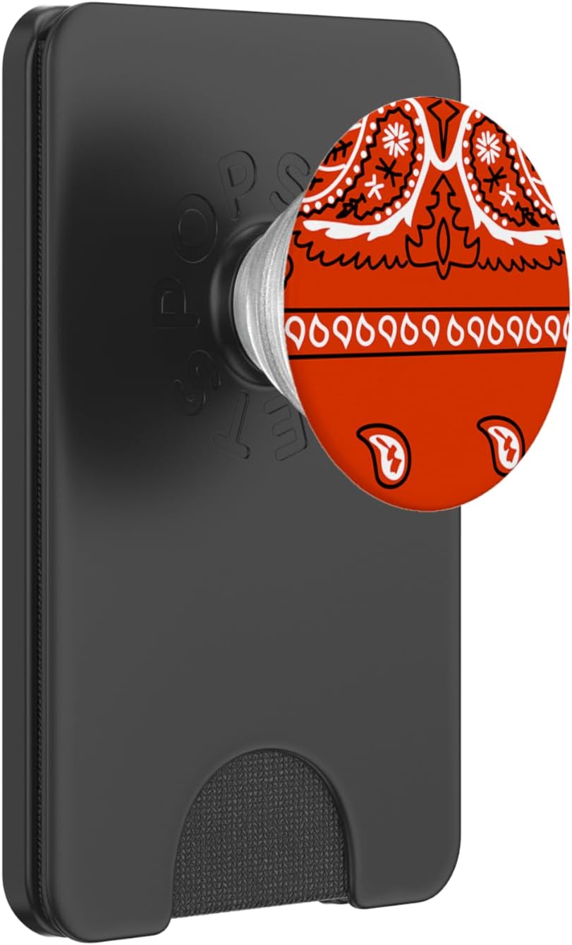 Red Colored Bandana PopSockets PopGrip: Swappable Grip for Phones & Tablets PopSockets PopWallet for MagSafe