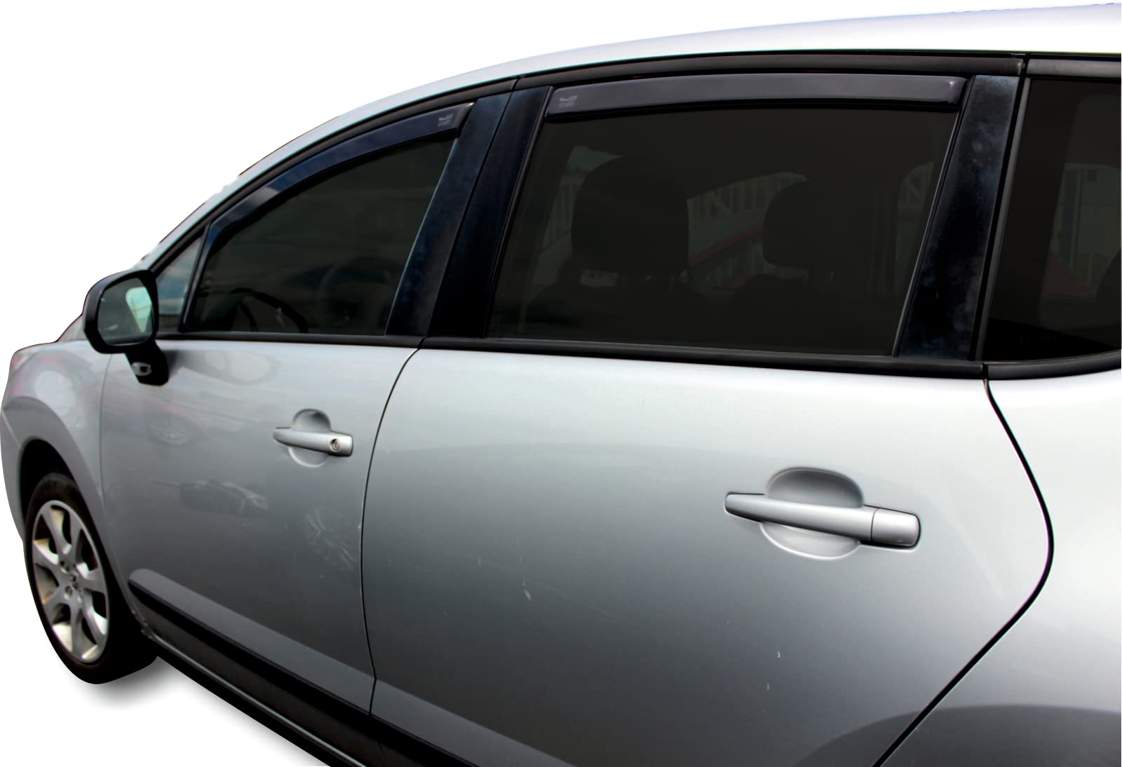 J&J AUTOMOTIVE Windabweiser passend für Peugeot 3008 5-Türer 2009-2017 4tlg, Heko Regenabweiser Vorne Hinten Getönt Dunkel Passform
