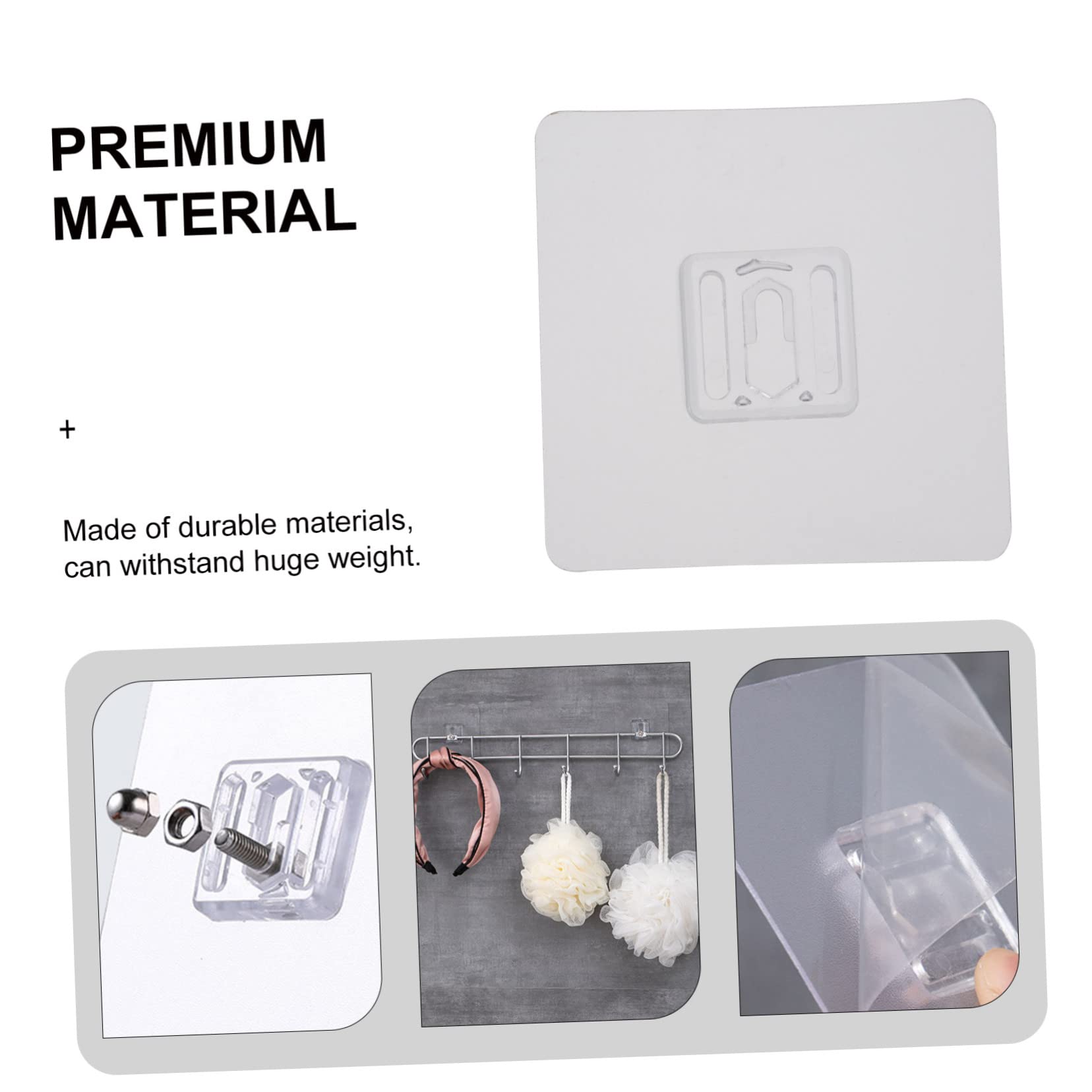 VASDEV 30 piezas de pegatinas sin rastro, ganchos para toallas, ganchos para percheros, pegatinas de metal, tornillos transparentes, clavos de pared, ganchos para toallas de pared, clavos