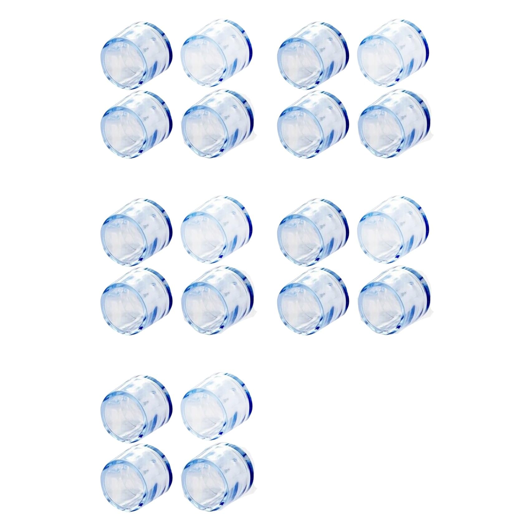 Hndhbfgrt 20Pcs Transparent Rubber Furniture Table Chair Leg Floor Feet Cap Cover Protector 15mm