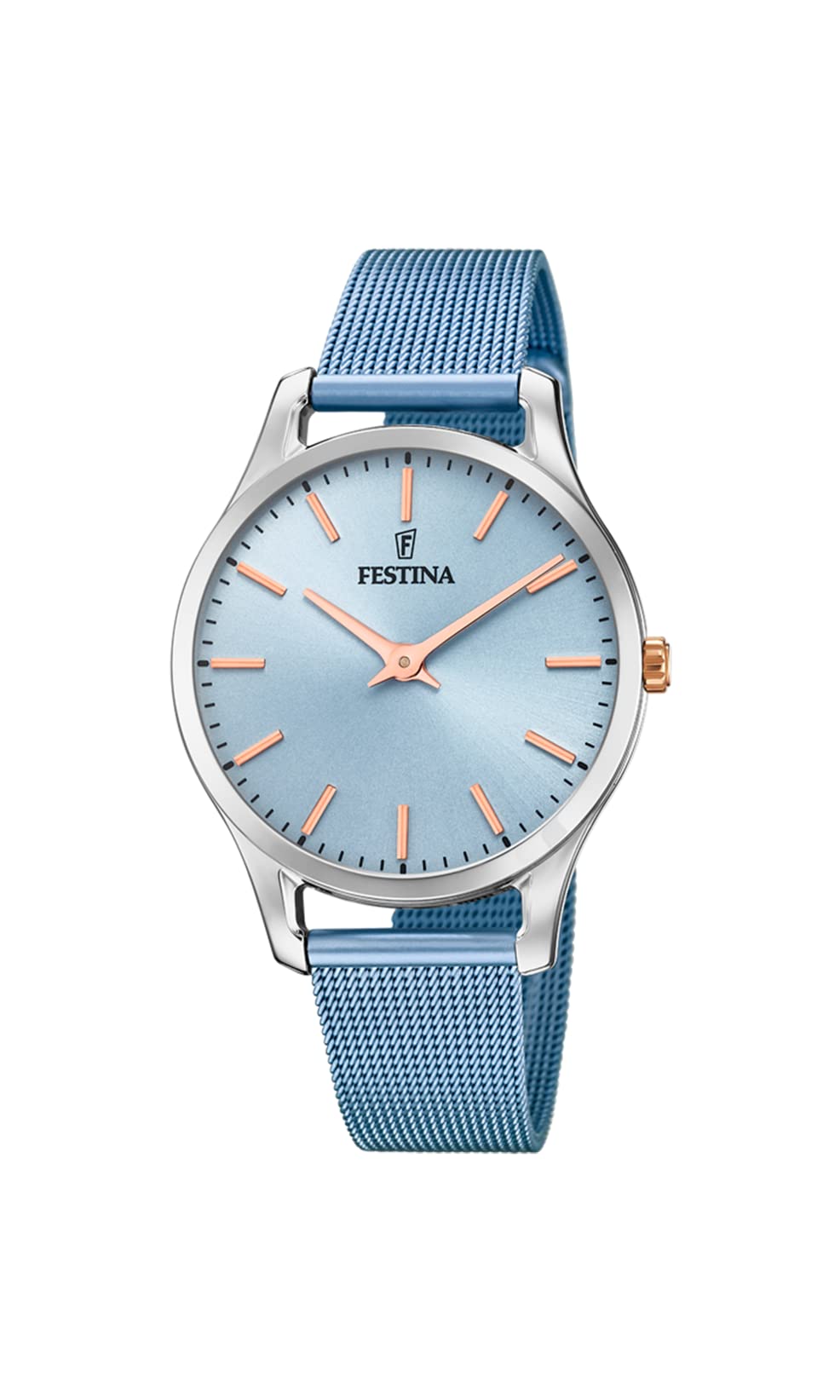 Festina Reloj Modelo F20506/2 de la colección Boyfriend Collection, Caja de 34 mm Correa de Acero Azul Claro para señora