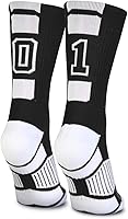 ChalkTalkSPORTS Custom Number Team Socks - Black Moisture-Wicking Performance Crew Socks for Youth & Adult Athletes