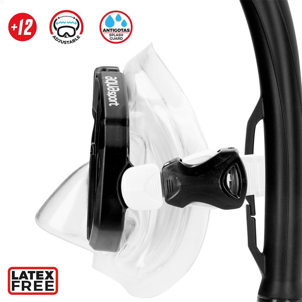 AKTIVE Colorbaby Aqua Sport Adulte, Palmes et Masque de Plongée, Tailles 42,5-47, Masque Antibuée, Valve de Vidange et d'Échappement, sans Latex, Oculaires en Polycarbonate, Anti-Chute