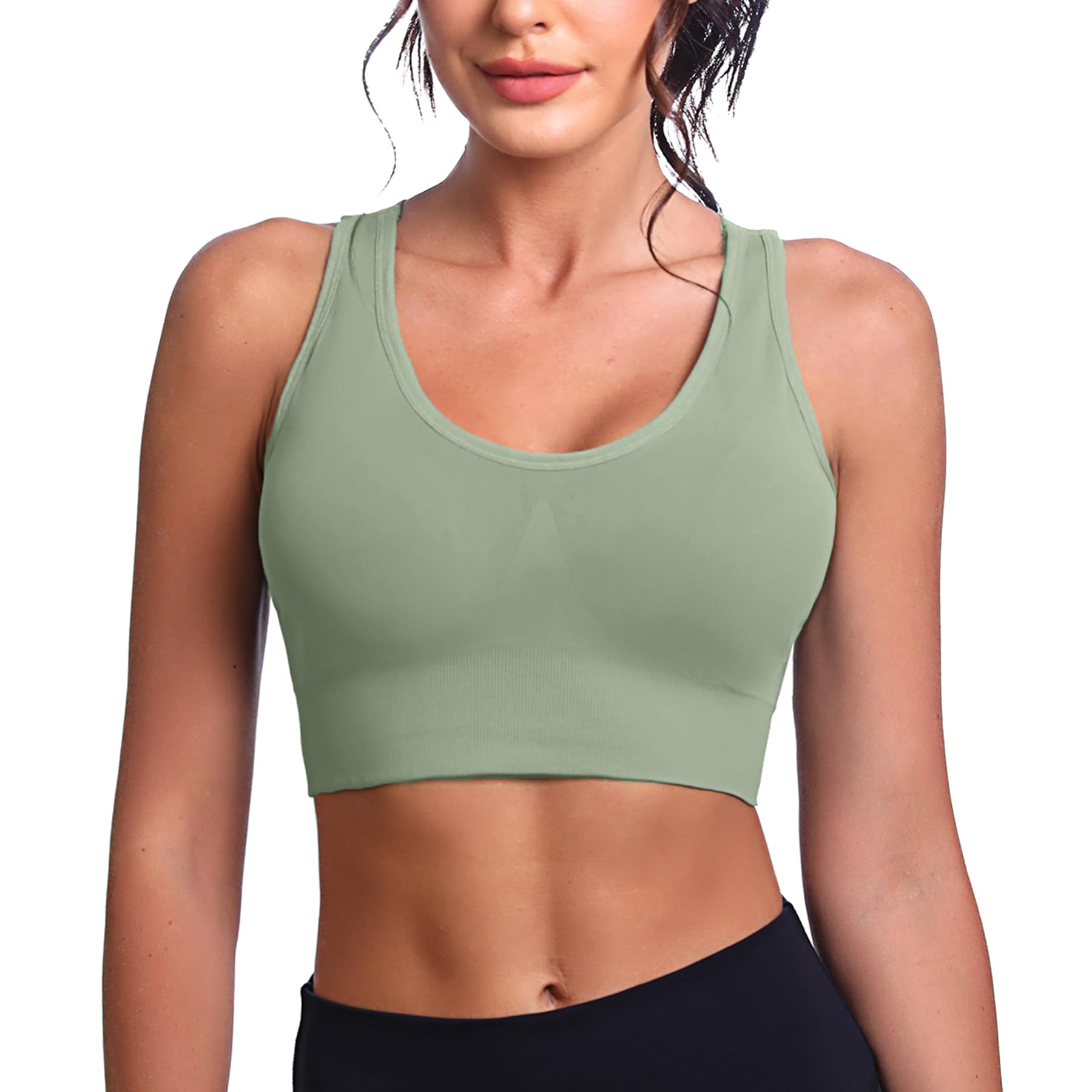Leversic Reggiseno Sportivo da Donna Reggiseno Yoga Top Fitness Donna Imbottito Senza Ferretto Reggiseni Push Up per Yoga Jogging Gym S-XL
