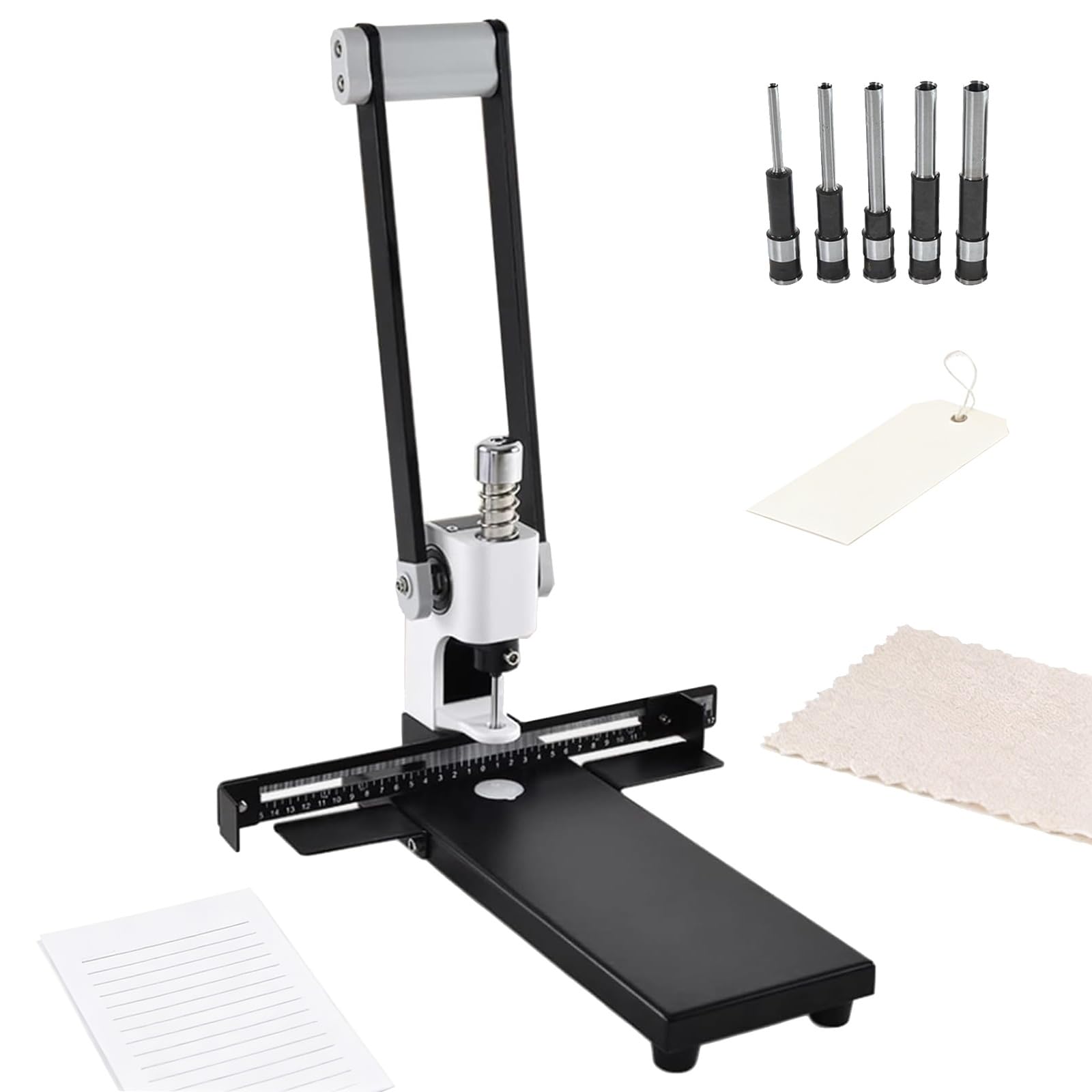 Perforatrice manuale ad alta capacità, margine regolabile e righello guida per ufficio, casa e negozio di stampa