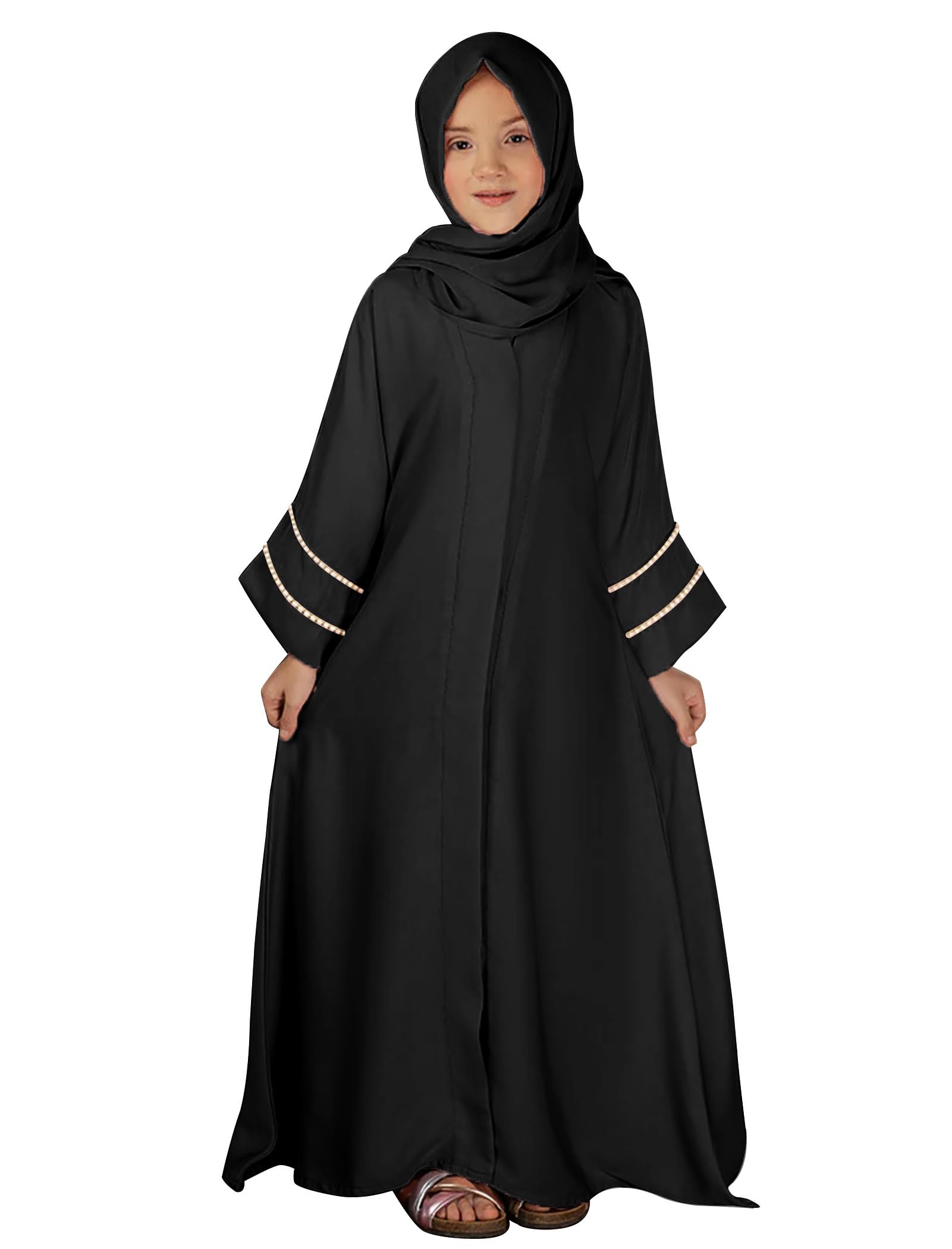 ODIZLIMuslim Abaya For Girls Islamic Prayer Abayas Dress with Hijab Ramadan Cardigan Kaftan Robe Dresses Dubai Outfits
