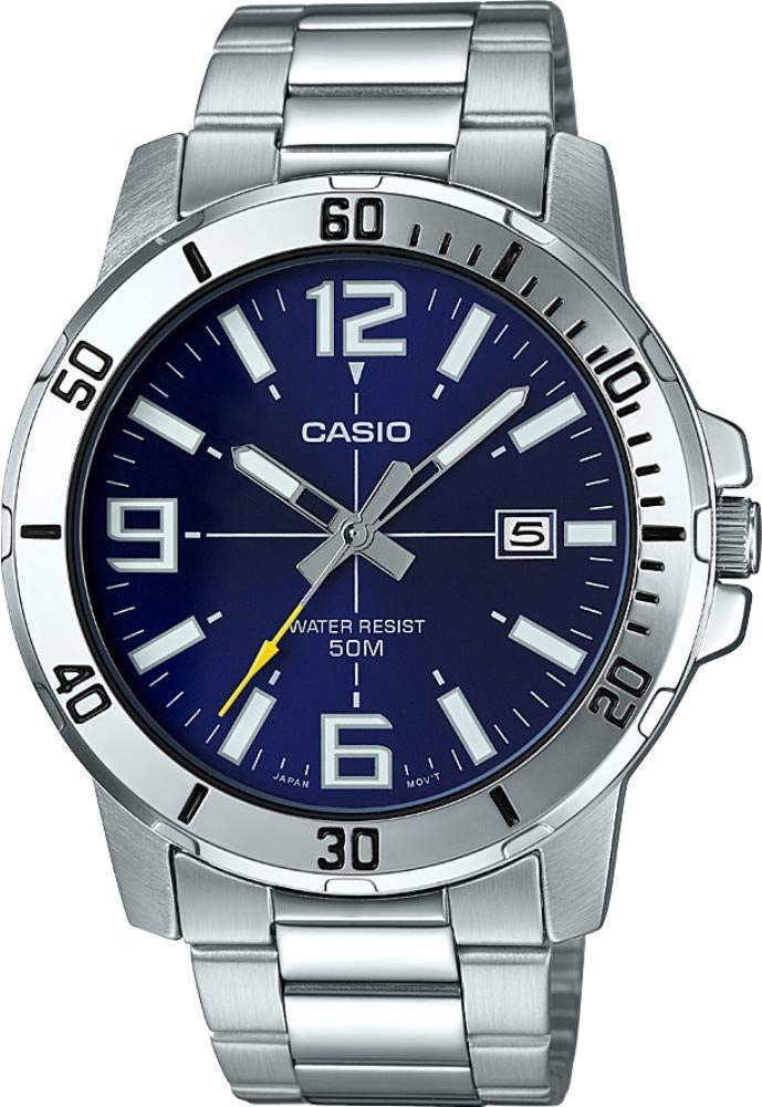Casio Analog Blue Dial Men's Watch - Silver and Analog - Image 1