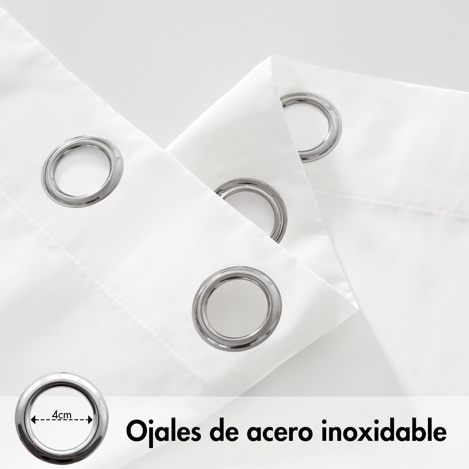 MIULEE Cortinas Exteriores Impermeable Cortinas Terraza de Exterior para Porche Cortinas Blancas Translucidas para para Pergolas de Jardin con Ojales, 2 Piezas, 132 x 275cm, Blanco