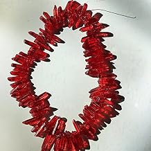 AITELEI Natural Rock Crystal Points Titanium Coated Quartz Rough Sticks Spikes Point Irregular Drilled Loose Beads 15" for Decor Reiki Crystal Healing