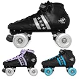 Bont Roller Skates - Children's Quadstar with Glow Light Up Led Wheels - Indoor and Outdoor - 100% Leather - Youth - Boys - Girls - Kids